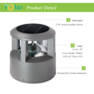 Luzes de post solar da lâmpada LED, diodo emissor de luz solar para poste, solar cerca de iluminação para a iluminação da paisagem do jardim